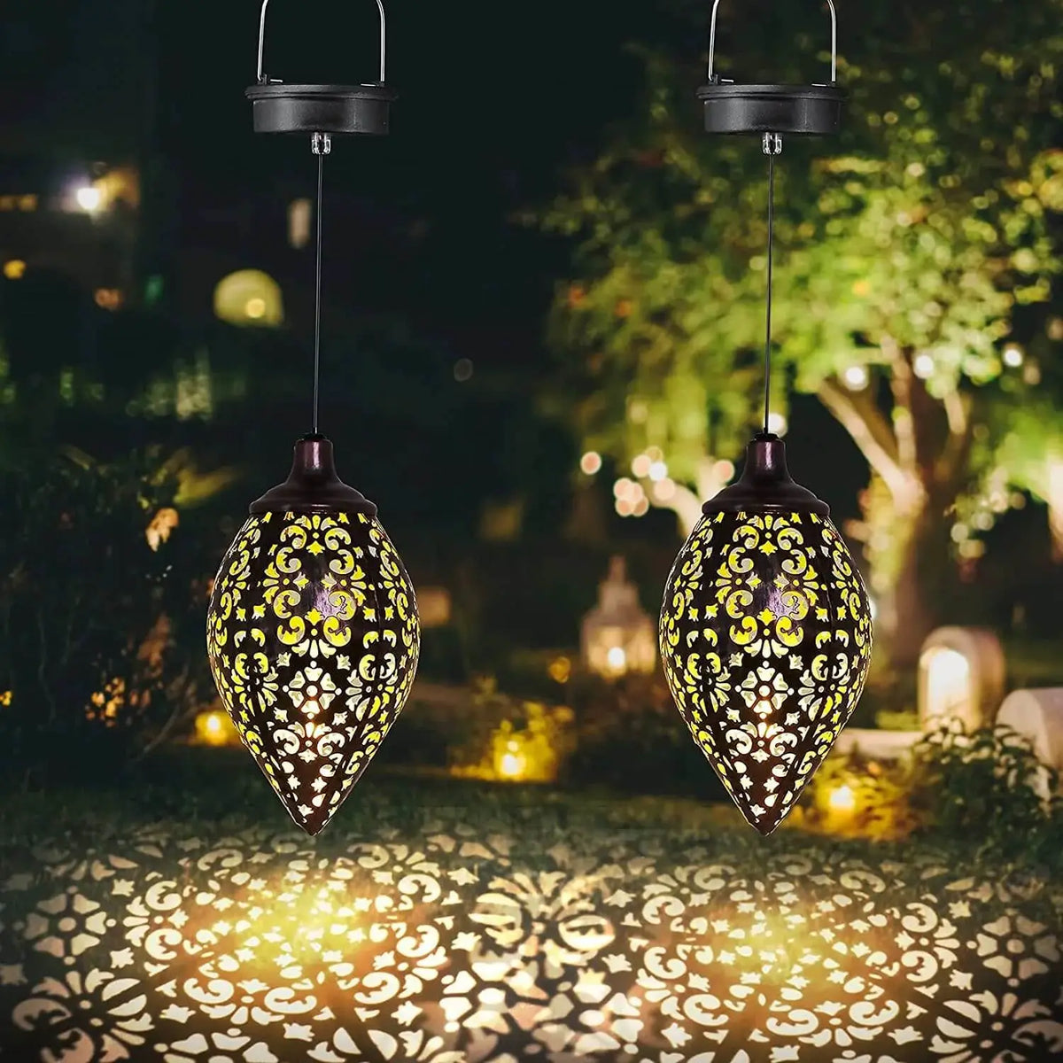 Lanterna Led Solar Impermeável de Pendurar Iluminação Decoração Jardim