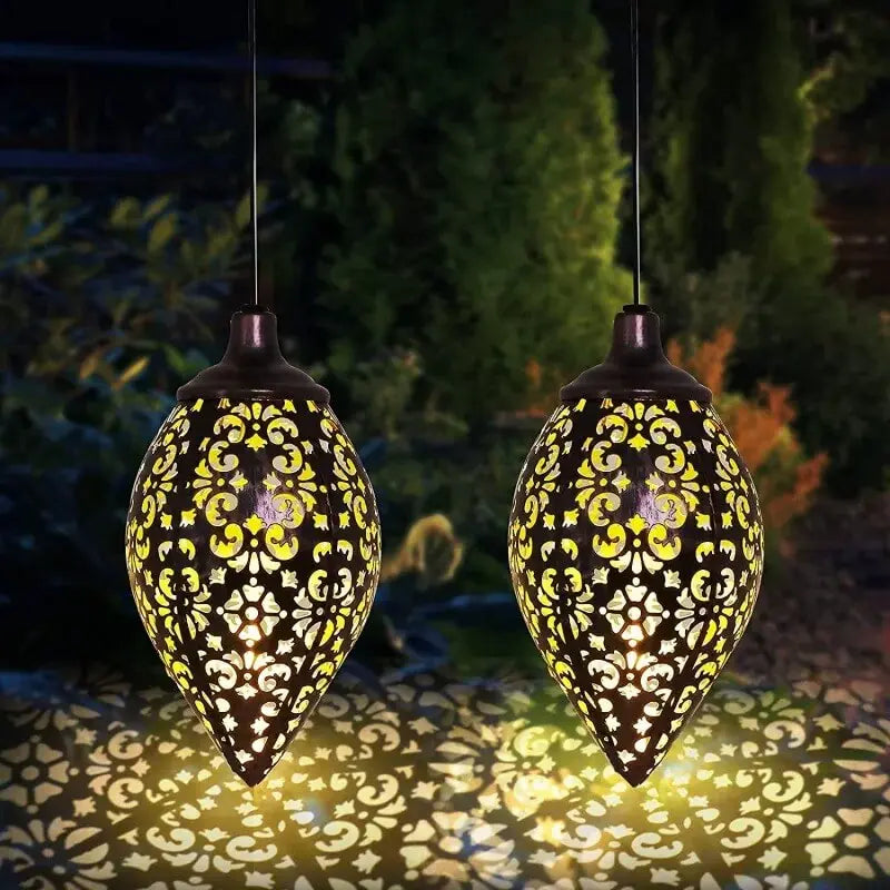 Lanterna Led Solar Impermeável de Pendurar Iluminação Decoração Jardim