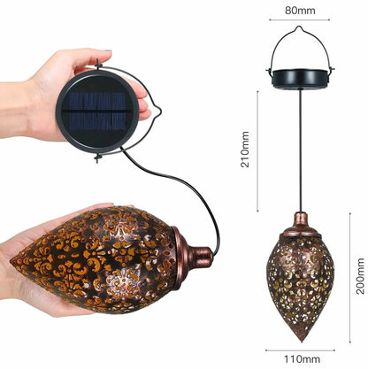 Lanterna Led Solar Impermeável de Pendurar Iluminação Decoração Jardim