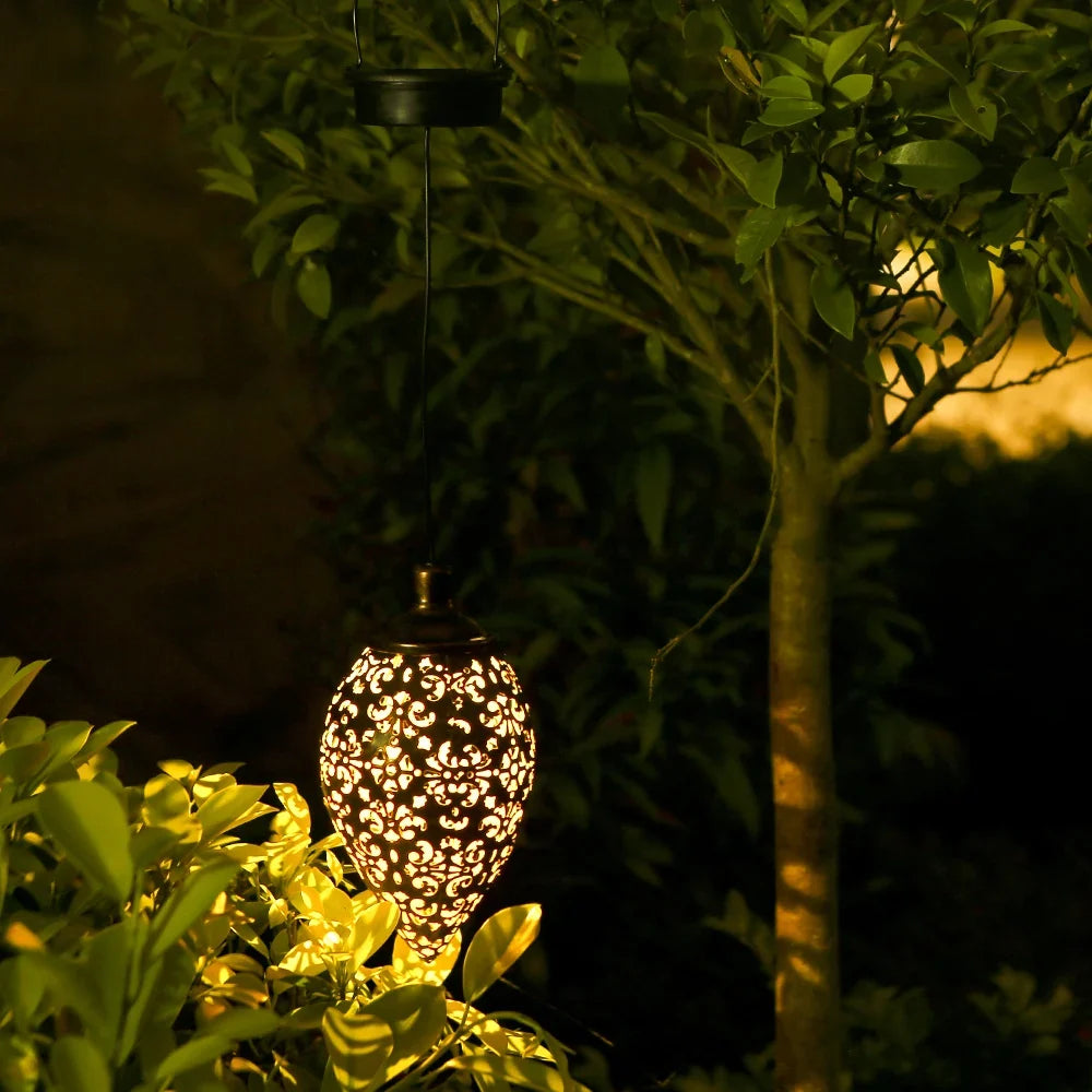 Lanterna Led Solar Impermeável de Pendurar Iluminação Decoração Jardim