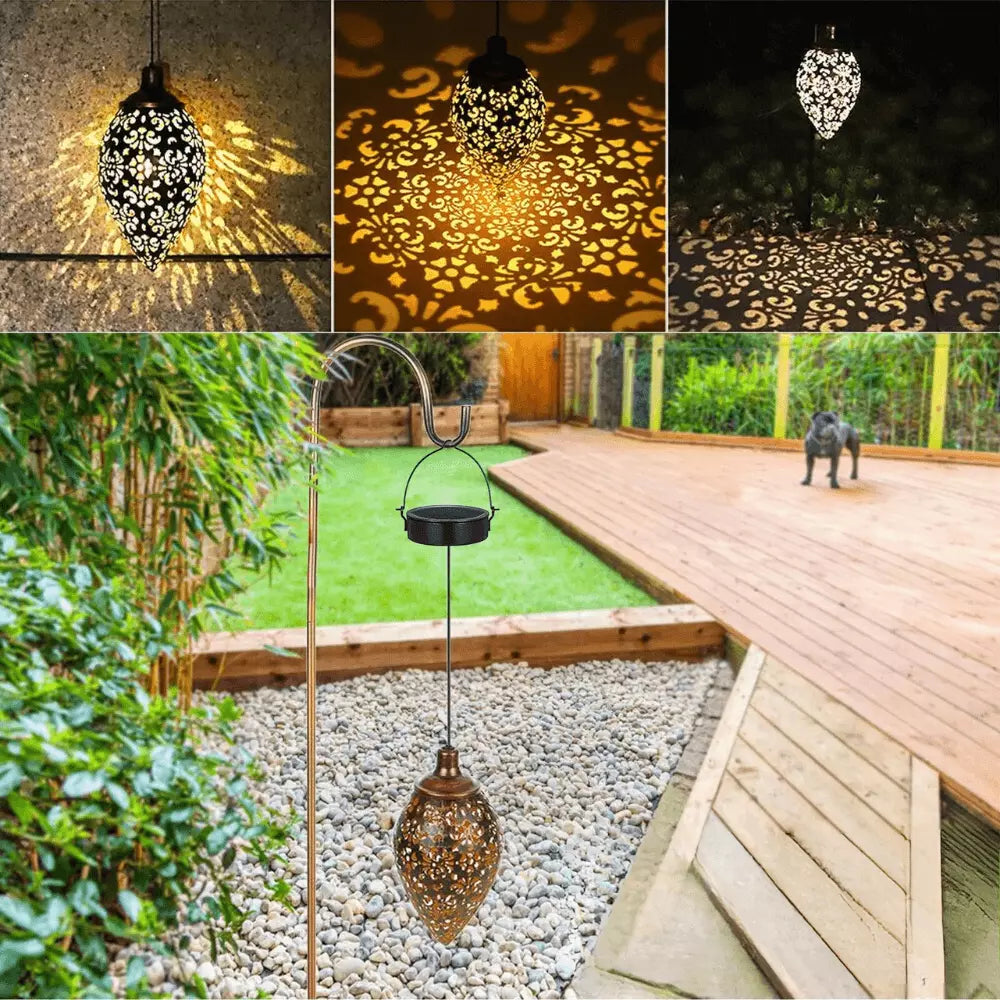 Lanterna Led Solar Impermeável de Pendurar Iluminação Decoração Jardim