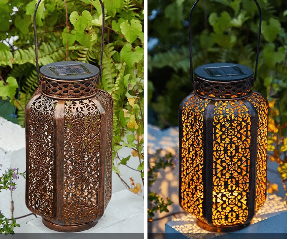 Lanterna Led Solar Impermeável Iluminação Decoração Jardim