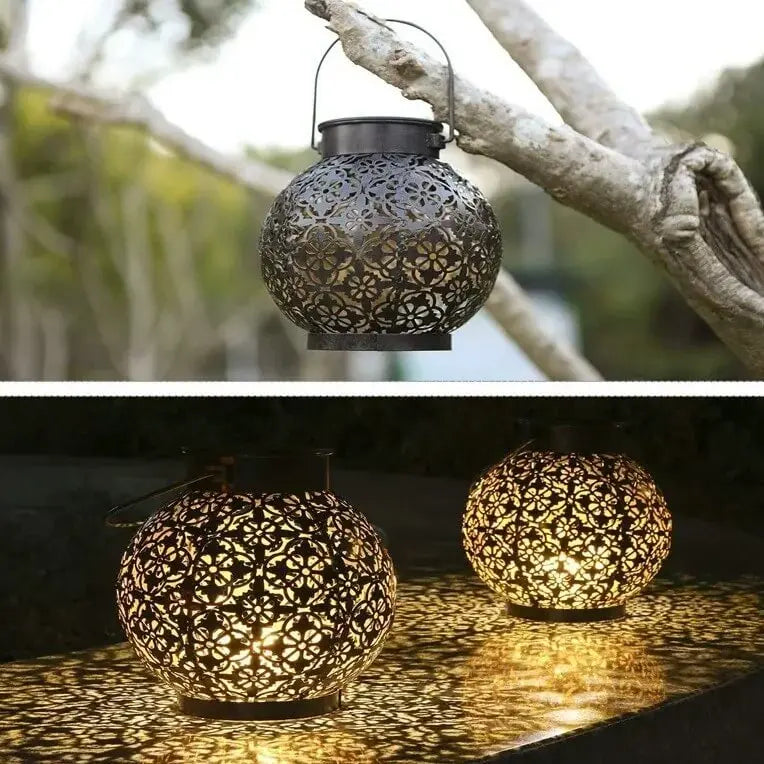 Lanterna Led Solar Impermeável Iluminação Decoração Jardim