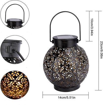 Lanterna Led Solar Impermeável Iluminação Decoração Jardim