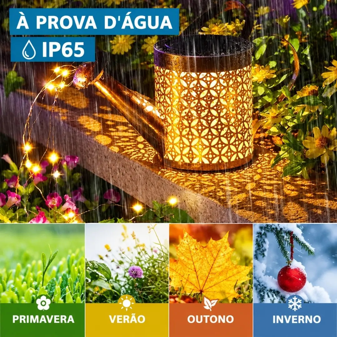 Lanterna Regador Iluminação Led Solar Decoração Jardim