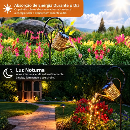 Lanterna Regador Iluminação Led Solar Decoração Jardim