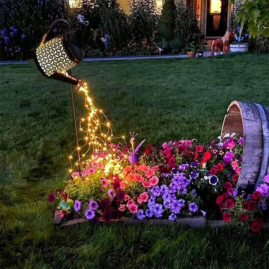 Lanterna Regador Iluminação Led Solar Decoração Jardim