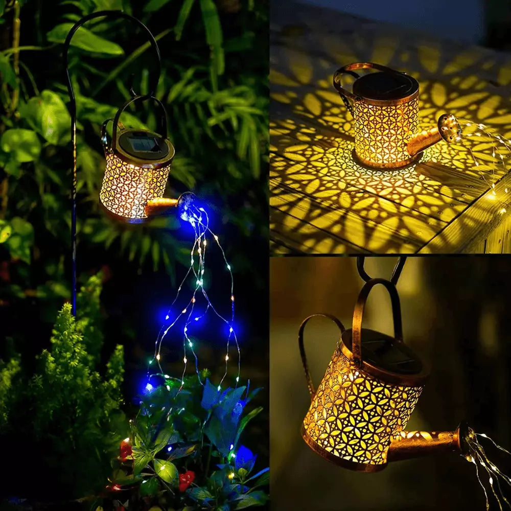 Lanterna Regador Iluminação Led Solar Decoração Jardim