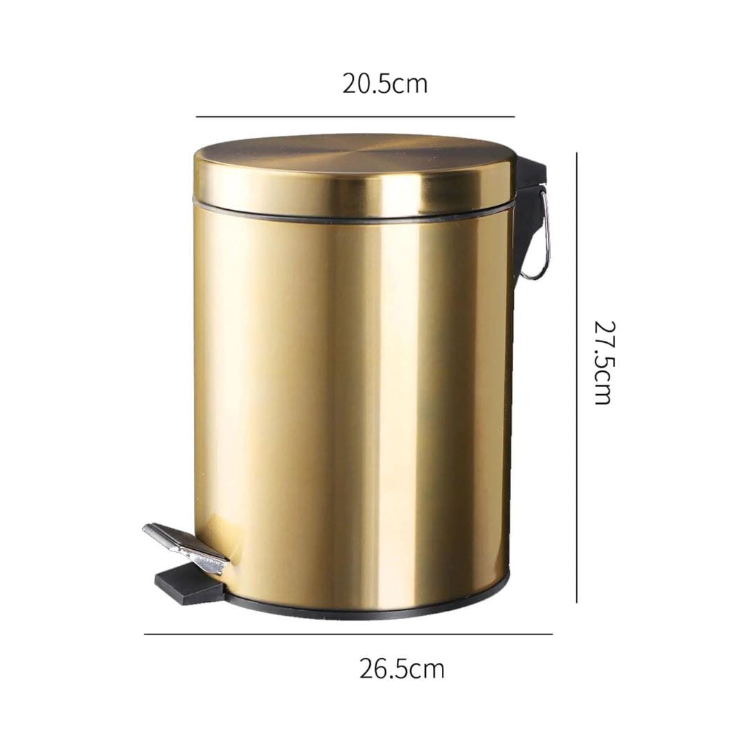 Lixeira LimpGold Impermeável de Aço Inoxidável 5L UtenBanho - 0011 YuDome 