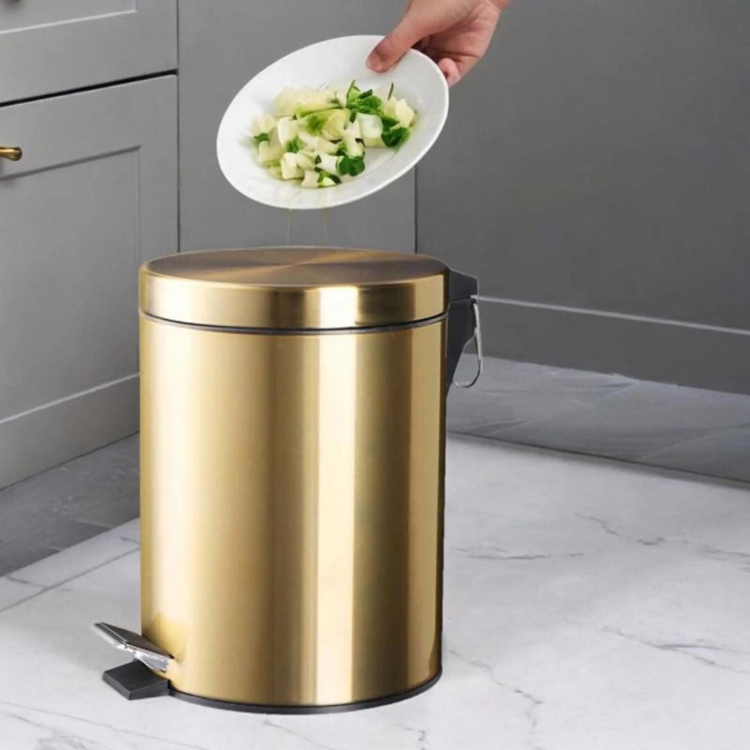 Lixeira LimpGold Impermeável de Aço Inoxidável 5L UtenBanho - 0011 YuDome 