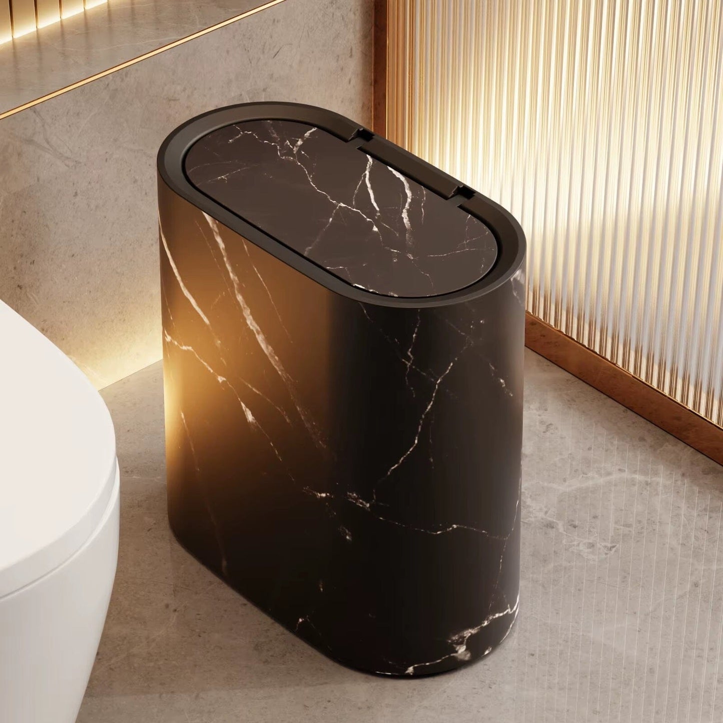 Lixeira Moderna Marble Urban Conceito Preto 