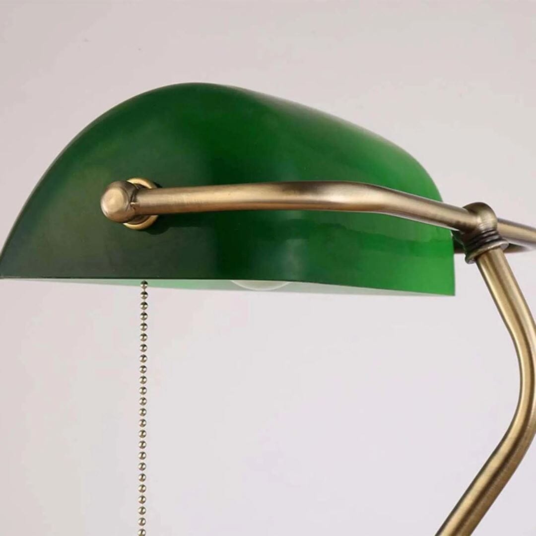 Luminária Abajur Banqueiro Retrô Vintage - Vidro Clássico Esmeralda Abajur - 0003 Conceito 