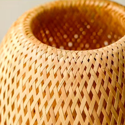 Luminária Abajur de Mesa Artesanal Bambu Rattan Abajur - 0052 YuDome 