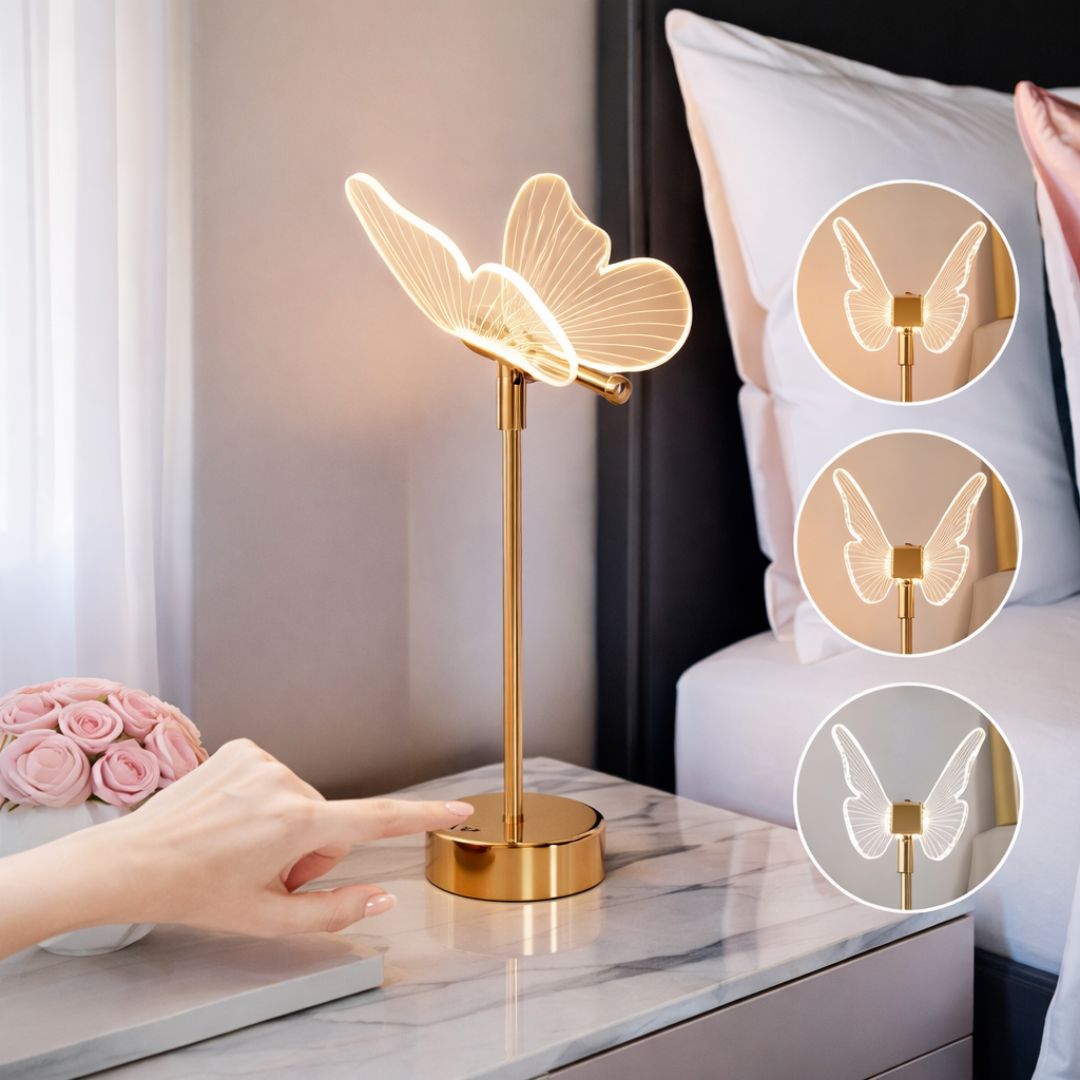 Luminária Abajur de Mesa - Butterfly 43cm Abajur - 0001 Conceito 