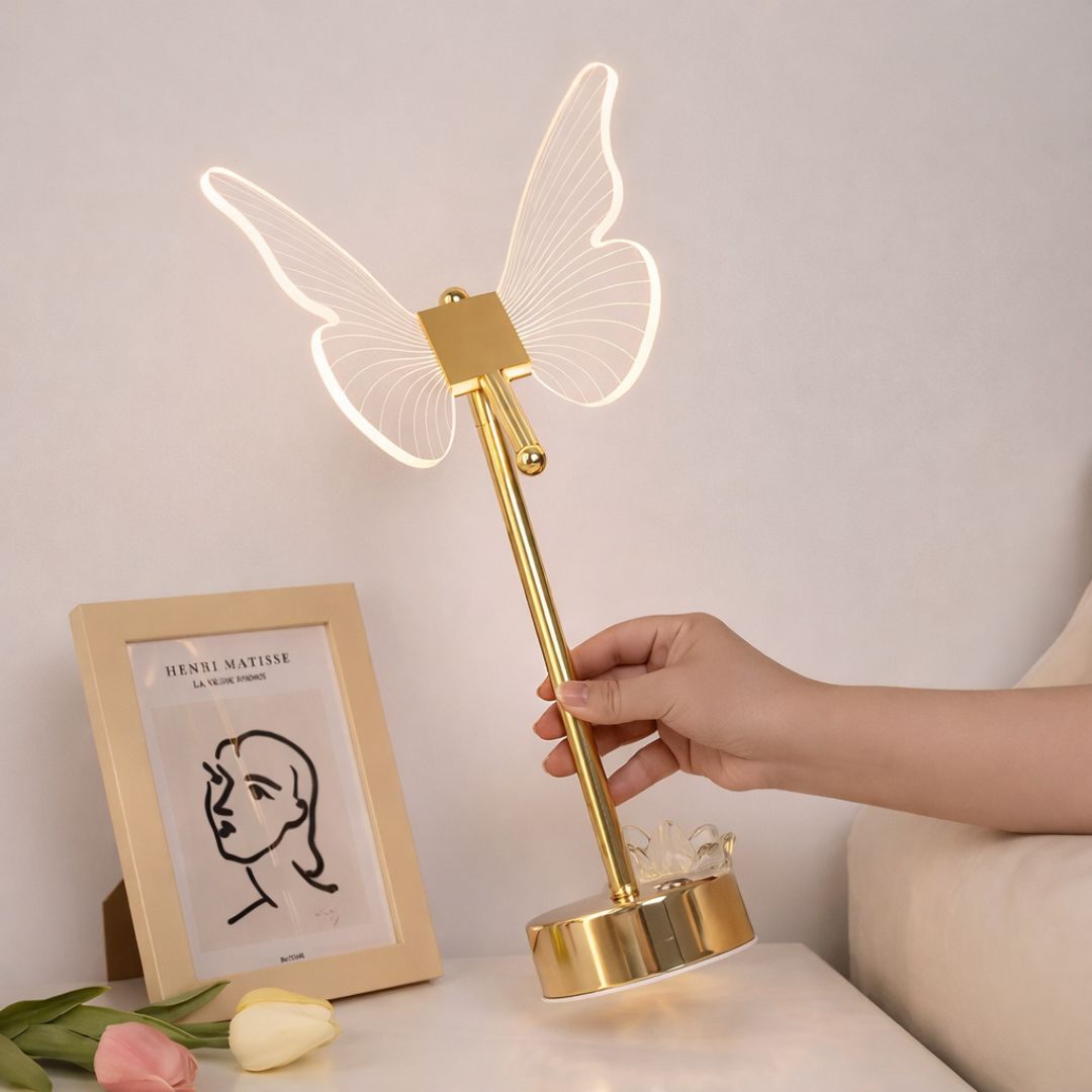 Luminária Abajur de Mesa - Butterfly 43cm Abajur - 0001 Conceito 