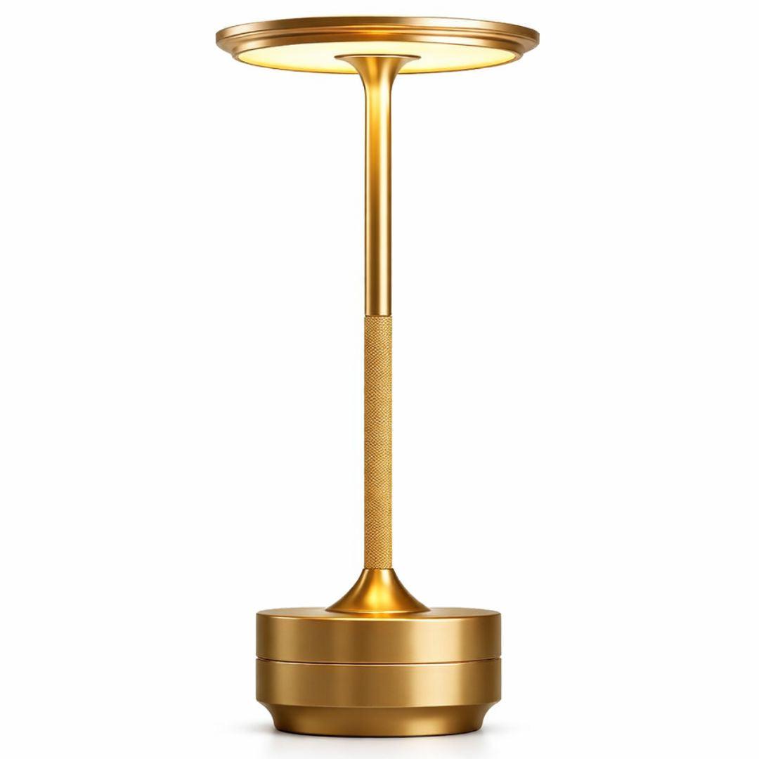 Luminária Abajur de Mesa Candeeiro Touch Essenza Recarregável USB Abajur - 0062 Conceito Dourado 