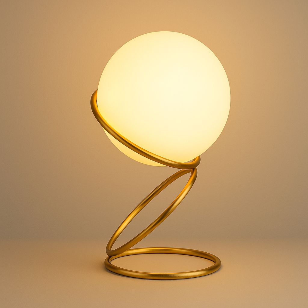 Luminária Abajur de Mesa Circular OrbyBoll 31cm Abajur - 0029 Conceito Quente 