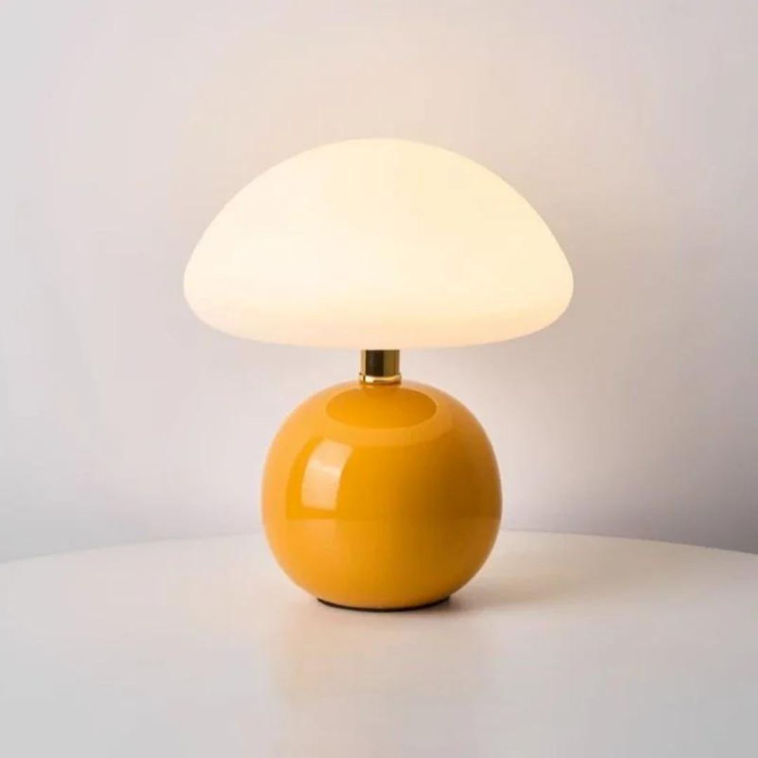 Luminária Abajur de Mesa Cogumelo Abajur - 0026 Conceito Amarelo 