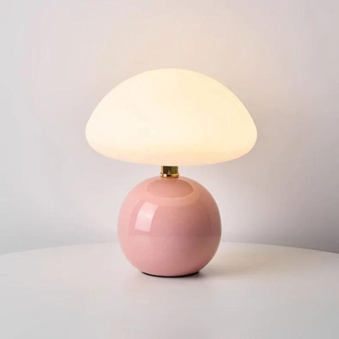 Luminária Abajur de Mesa Cogumelo Abajur - 0026 Conceito Rosa 
