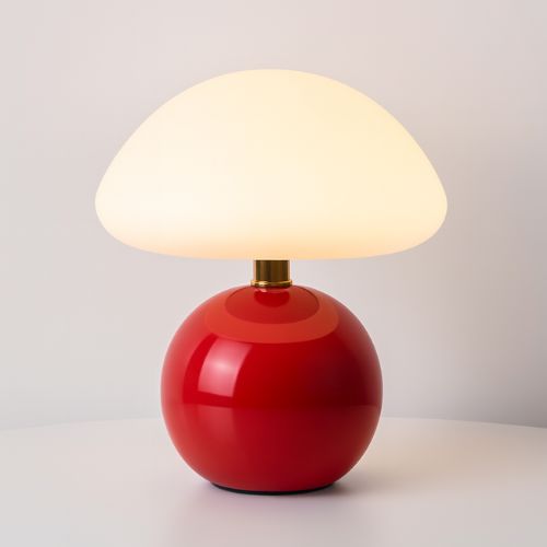 Luminária Abajur de Mesa Cogumelo Abajur - 0026 Conceito Vermelho 