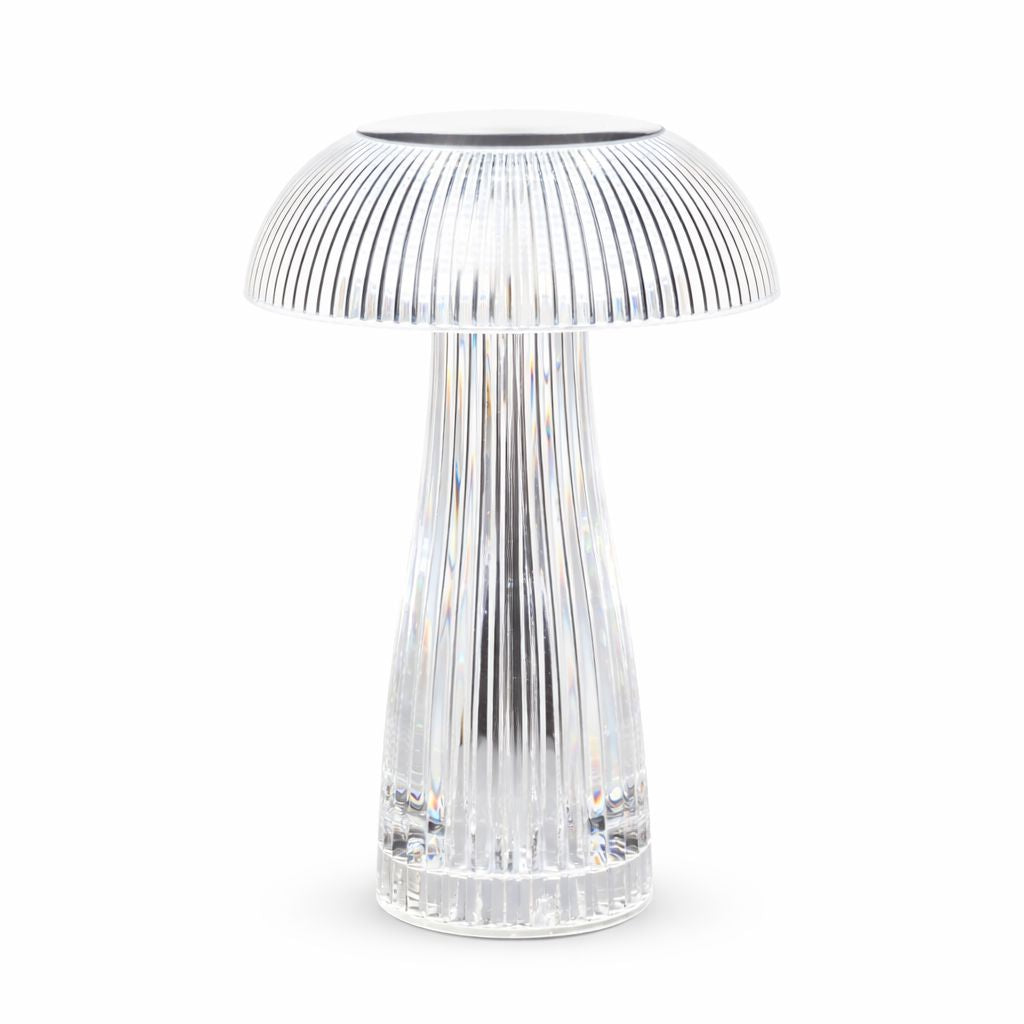 Luminária Abajur de Mesa Cogumelo em Cristal Sem Fio e Recarregável ### Conceito 