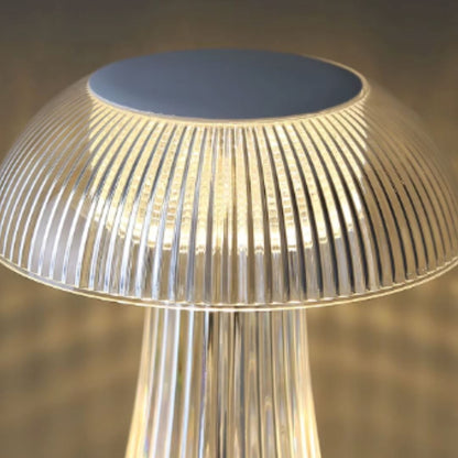 Luminária Abajur de Mesa Cogumelo em Cristal Sem Fio e Recarregável ### Conceito 