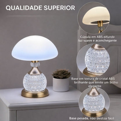 Luminária Abajur de Mesa Cogumelo Retrô Deluxe Abajur - 0039 Conceito 