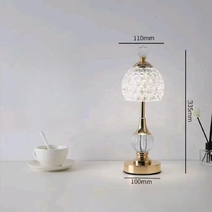 Luminária Abajur de mesa Cristal Lux Dourado YuDome 