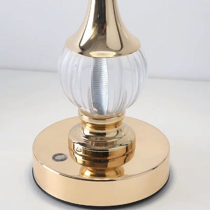 Luminária Abajur de mesa Cristal Lux Dourado YuDome 
