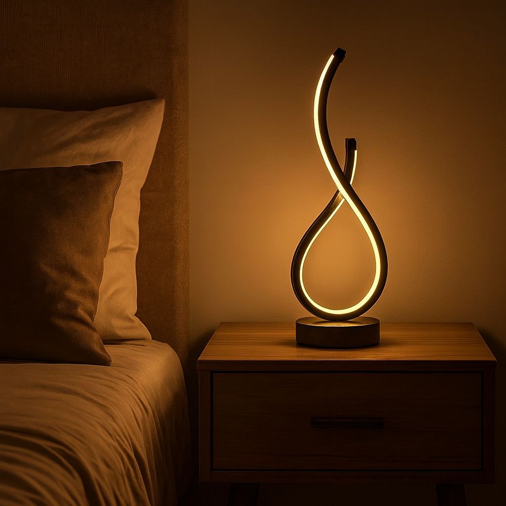 Luminária Abajur de Mesa Espiral em Gota Light Conceito 