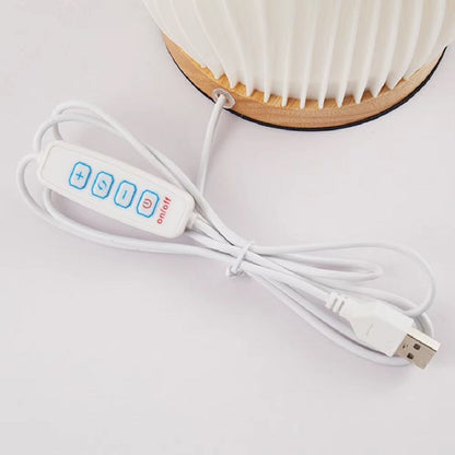 Luminária Abajur de Mesa Espiral Naturale – Design em Madeira e Led ### Conceito 