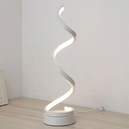 Luminária Abajur de Mesa Espiral Small Luna 34cm Abajur - 0038 Conceito Branco Luz Fria 