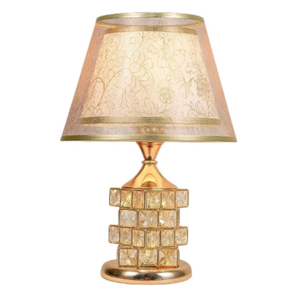Luminária Abajur de Mesa Europeu Crystals Conceito Dourado 