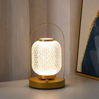 Luminária Abajur de Mesa Lamparina Luar Touch Móvel Abajur - 0051 YuDome Dourado 