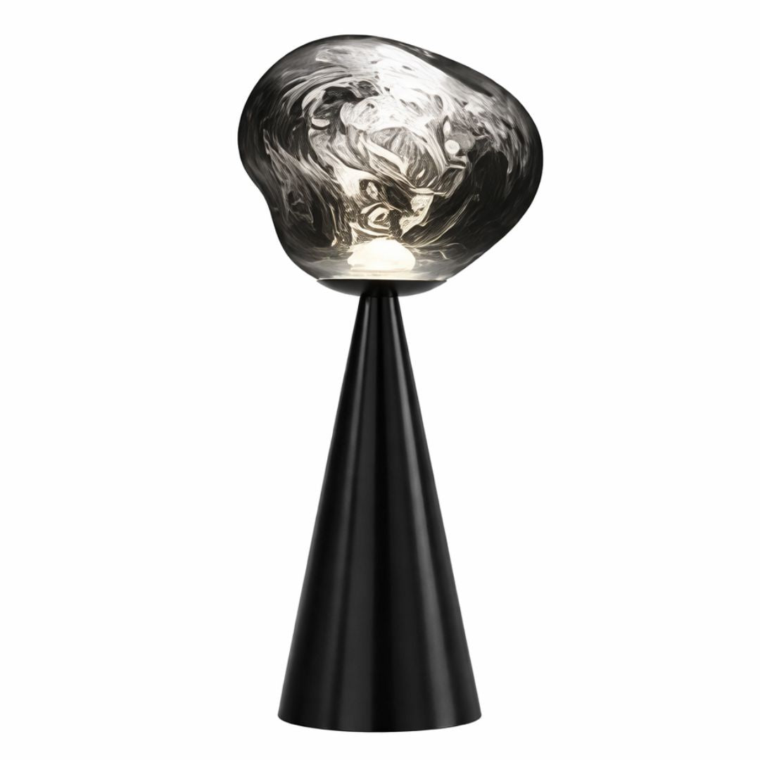 Luminária Abajur de Mesa Luxuoso Lava Macaron 29cm Conceito Cinza Esfumaçado 