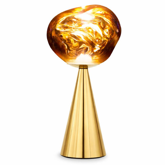 Luminária Abajur de Mesa Luxuoso Lava Macaron 29cm Conceito Dourado 