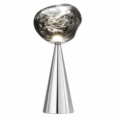 Luminária Abajur de Mesa Luxuoso Lava Macaron 29cm Conceito Prata 