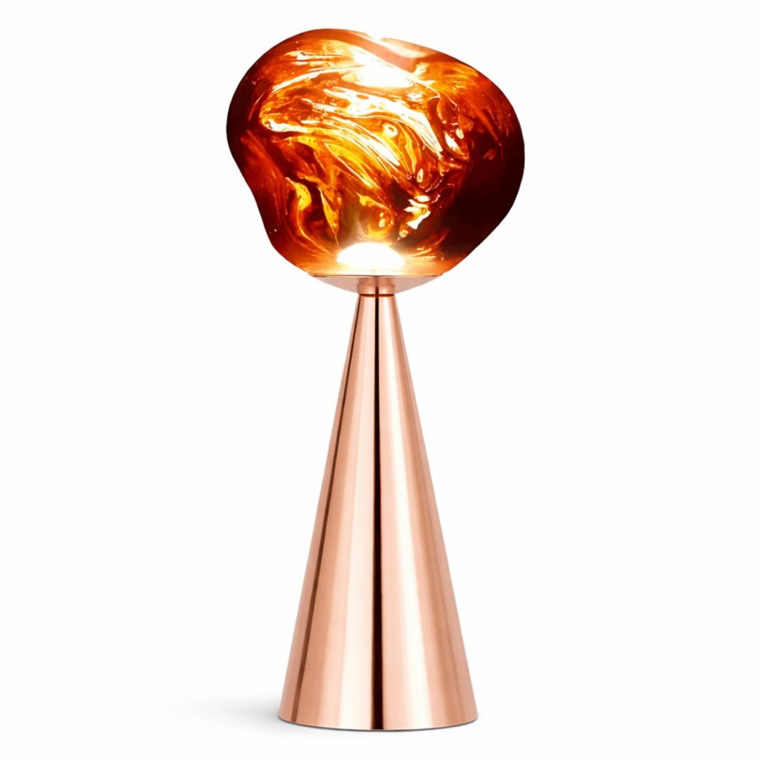 Luminária Abajur de Mesa Luxuoso Lava Macaron 29cm Conceito Rose Gold 