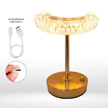 Luminária Abajur de Mesa Móvel Dainty Vintage Recarregável e Sem Fio Conceito 