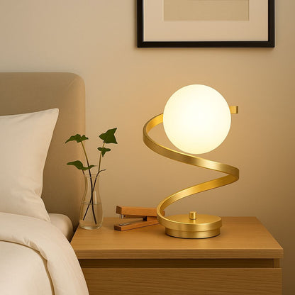 Luminária Abajur de Mesa Orbit Spiral em LED 3 Tons Abajur - 0041 Conceito Dourado 