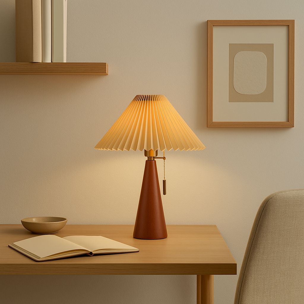 Luminária Abajur de Mesa Plissé 50cm Abajur - 0045 Conceito 