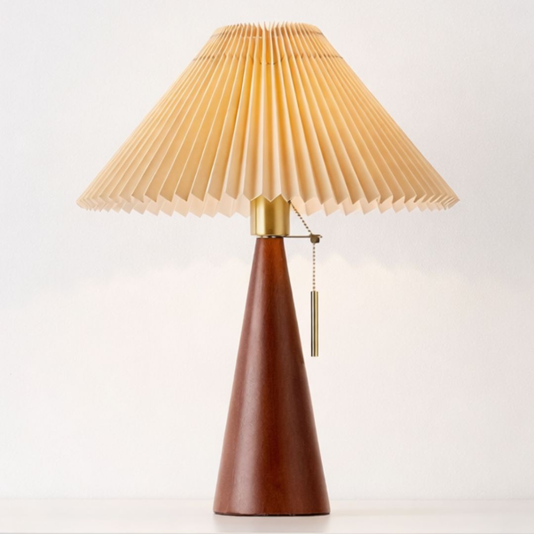 Luminária Abajur de Mesa Plissé 50cm Abajur - 0045 Conceito Carvalho 