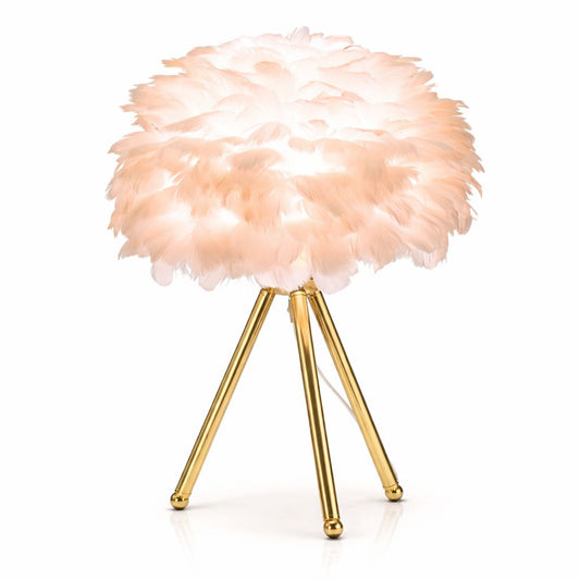 Luminária Abajur de Mesa Plumas 46cm Abajur - 0012 Conceito 