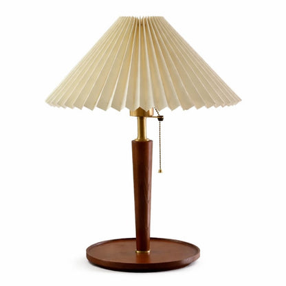 Luminária Abajur de Mesa Retrô Viena Plissado 47cm Abajur - 0069 Conceito 