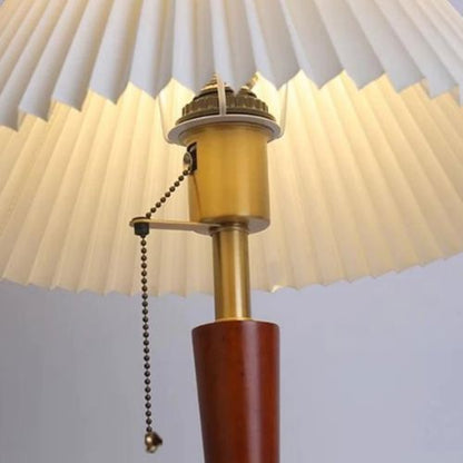 Luminária Abajur de Mesa Retrô Viena Plissado 47cm Conceito 