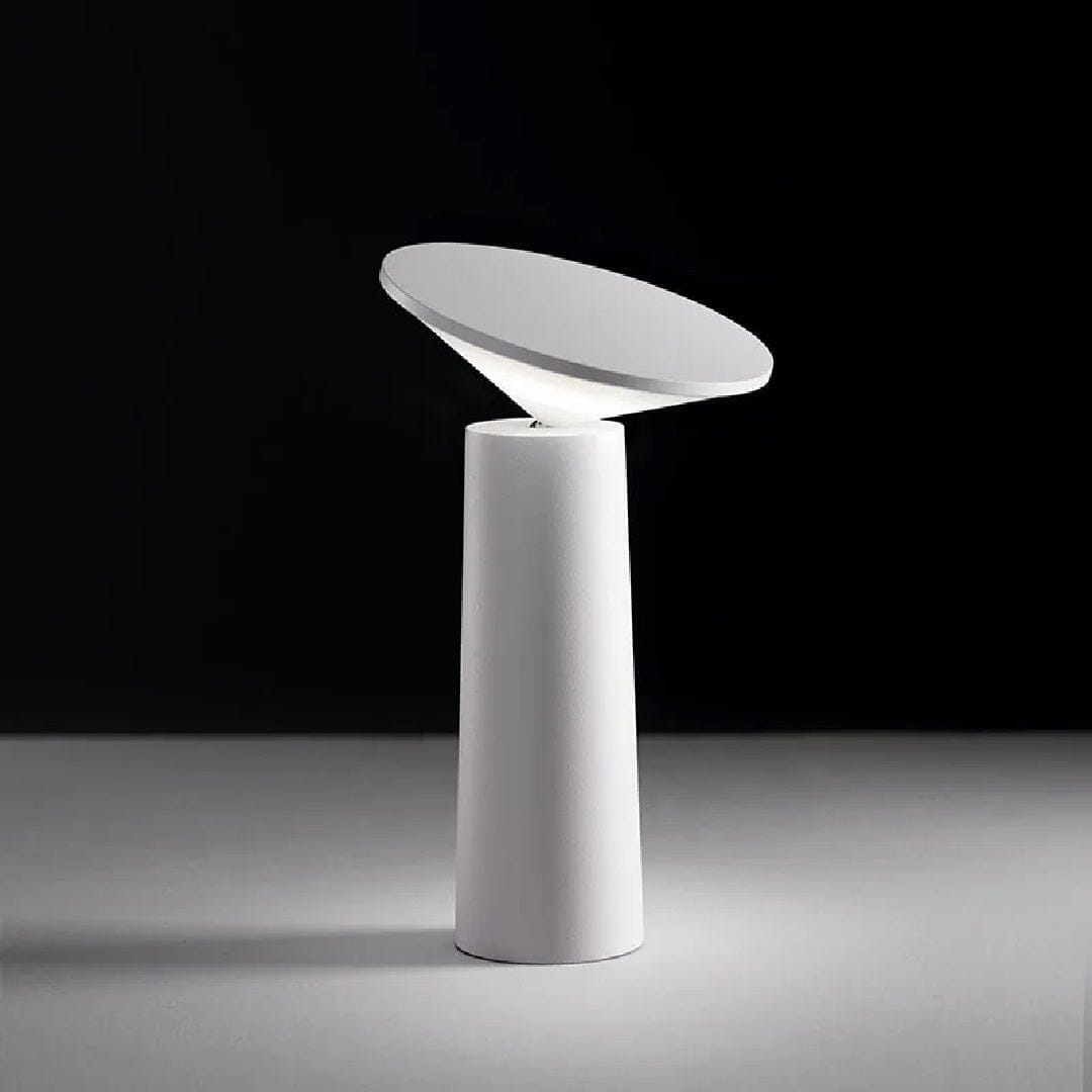 Luminária Abajur Pirâmide Sem Fio - Recarregável ABajur - 0019 Conceito Branco 