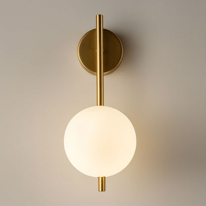 Luminária Arandela de Parede Esfera Opus em Led Conceito Dourado Luz Quente 