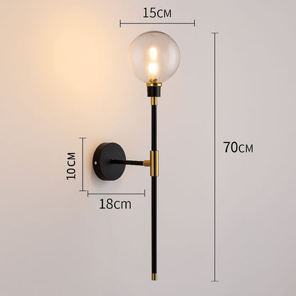 Luminária Arandela de Parede Lunaris em Vidro 70cm Conceito 
