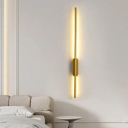 Luminária Arandela de Parede Minimalista Slim em LED - 60cm ### Conceito Dourado Quente 