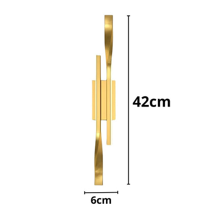 Luminária Arandela de Parede Paralela Dourada 3 tons Arandela 0024 Conceito 